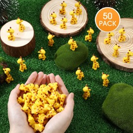 Simgoing 50 Pcs Mini Resin Giraffe Tiny Giraffe Resin Ornaments for Garden Home Decoration Zoo Animal Micro Landscape Ornaments Kit Fairy Dollhouse Accessories (Stylish)