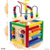 Wooden Activity Cube for Baby - 6 in-1 Baby Activity
