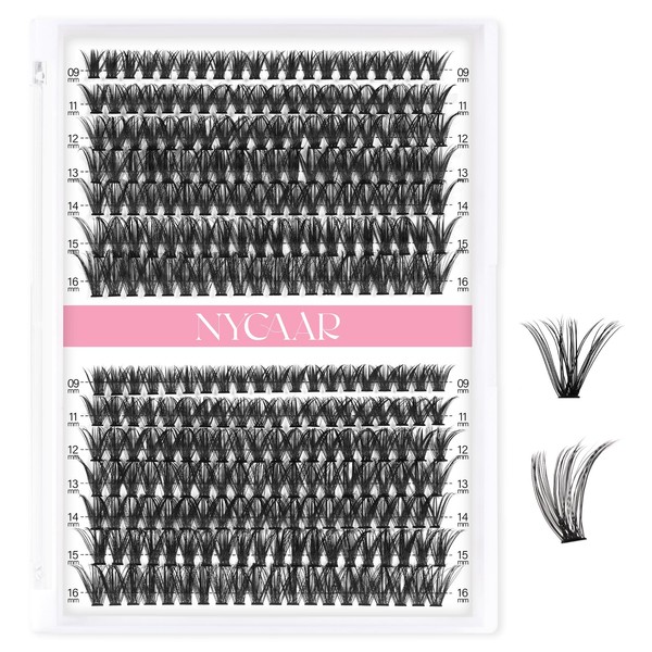Lash Clusters 280Pcs Individual Lashes 40D 0.7D Curl 9-16MMIX Lash
