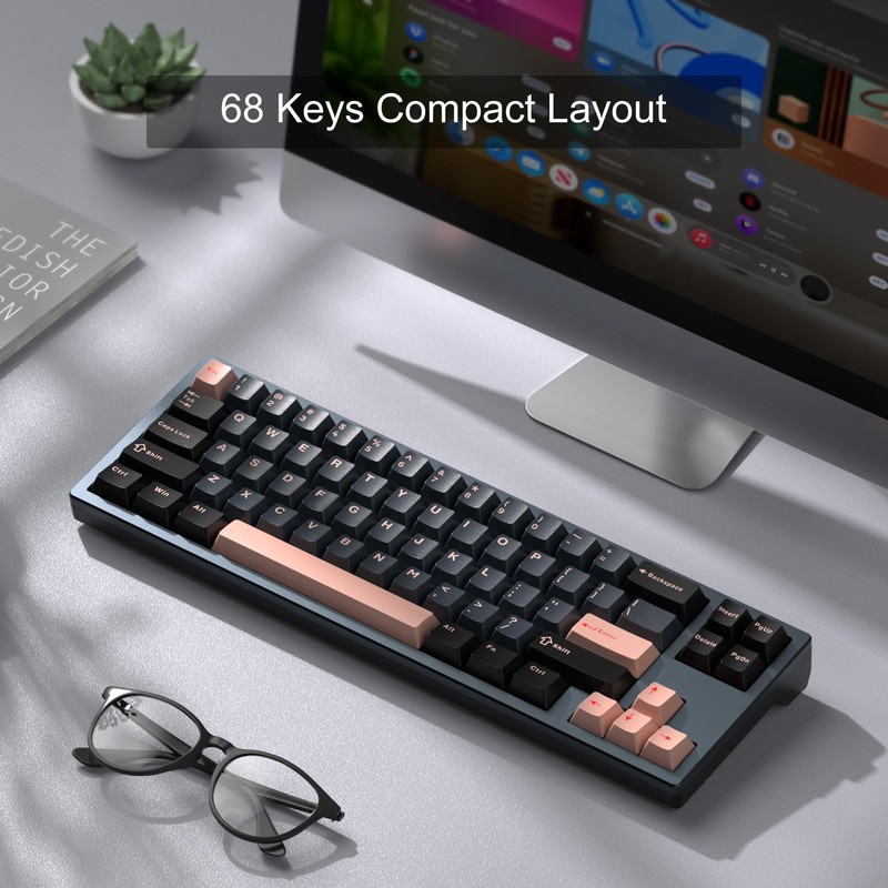 MageGee Captain72 Rapid Trigger Magnetic Switch Keyboard, 65% Wired Hall