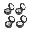 KALLORY Black Eyeshadow 4 Pieces Empty Makeup Box, Round Magnetic