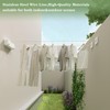 Danpoo Retractable Clothesline, 2x13.8ft Stainless Steel Clothes Line for Indoors/Outdoors,
