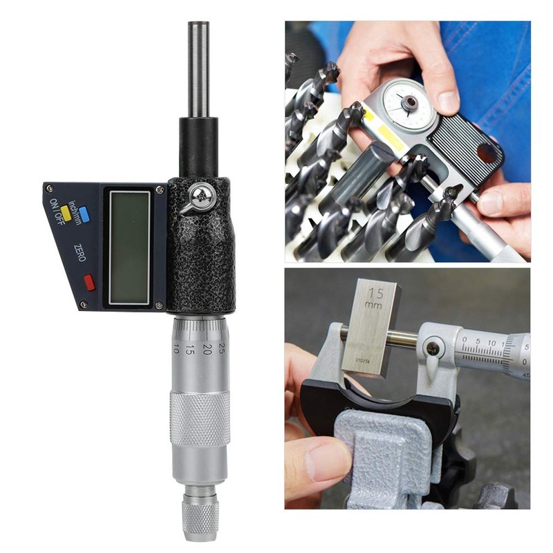 Fafeicy 0-25mm Digital Micrometer Digital Micrometer Head High Precision Carbide