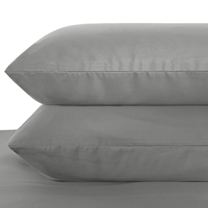Brentfords Grey Pillow Cases 2 Pack, Housewife Pillowcases Bed Pillow