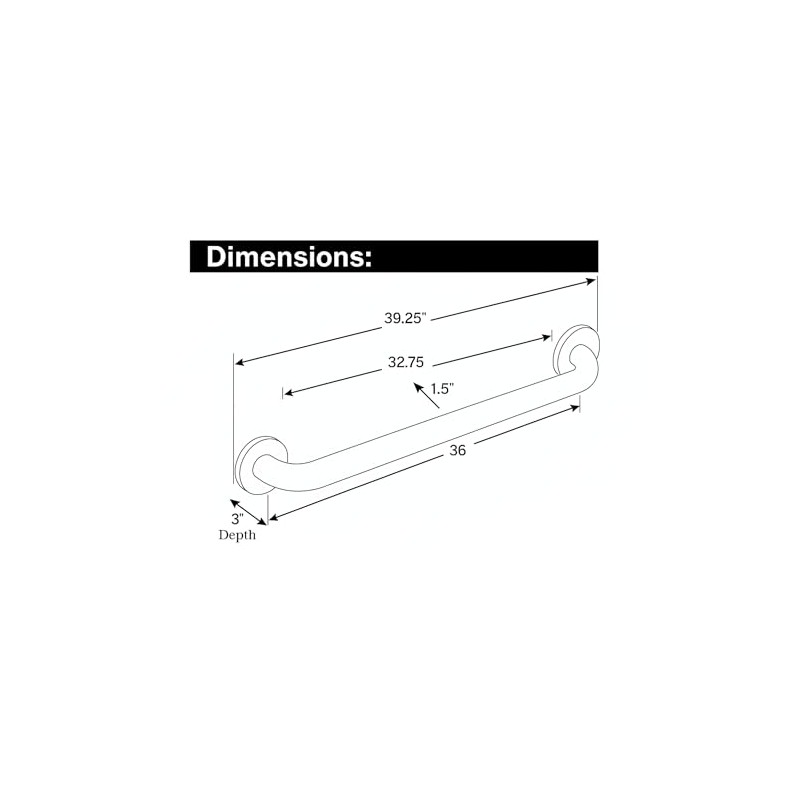Moen 8736 Home Care Safety 36-Inch Stainless Steel Bathroom Grab