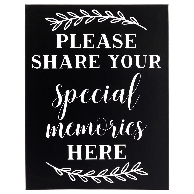 2 Card Sign Set for Funeral Memory Table, Please Share