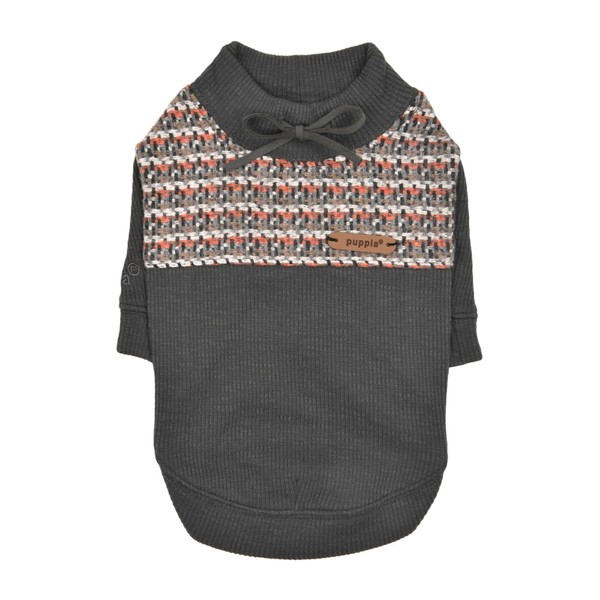 Puppia Yule Winter Round Neck Shirts Checkered Pattern for Small