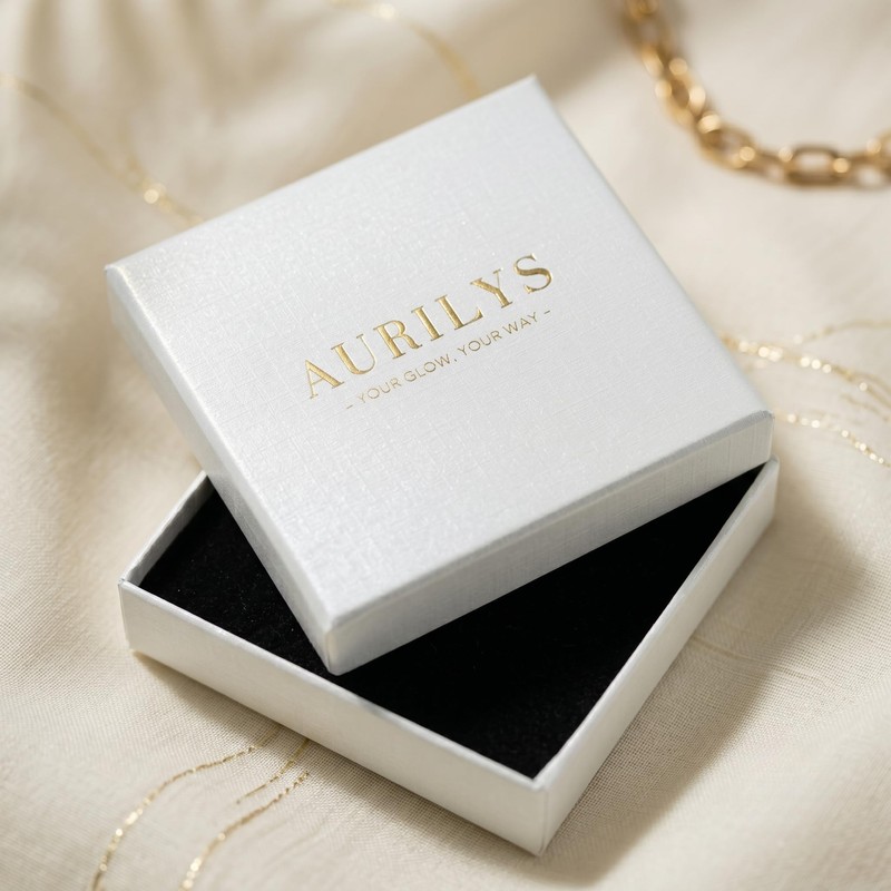 AURILYS Layered Anklet for Women, 18K Gold Plated Stainless Steel