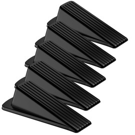 Crosize Paquete de 5 topes de puerta para la parte inferior de la puerta, topes de puerta de goma de alta calidad, cuña resistente para alfombras, azu