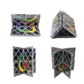 Gobus MoZhi LingAo 8 Panels 3 Rings Black Magic Folding Puzzle Cube Twisty Toy for Children Teenagers Adults