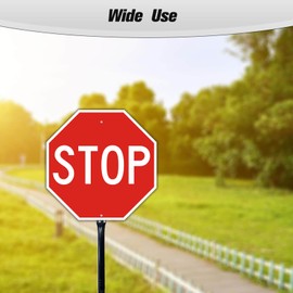 Yuntarda Stop Sign, 12"x12" Stop Slow Sign with Strong 36“ Steel Stake Rust Free Aluminum Reflective Coating Easy Installation for Street or Road