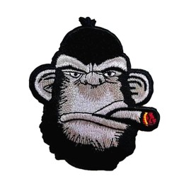 CHBROS Gorilla Patches, Cool Punk Embroidered Patches，Iron On/Sew On Patches Applique for Clothes, Jackets, T-Shirt, Backpacks