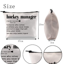 POFULL Hockey Manager Definition Gift Hockey Team Gift Hockey Coach Cosmetic Bag (Hockey Manager Definition Cosmetic Bag)