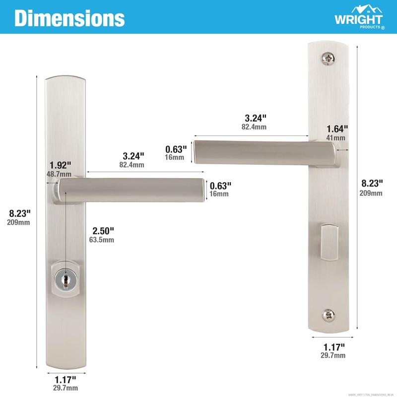 Wright Products - Serenade Mortise Keyed Lever Mount Latch with