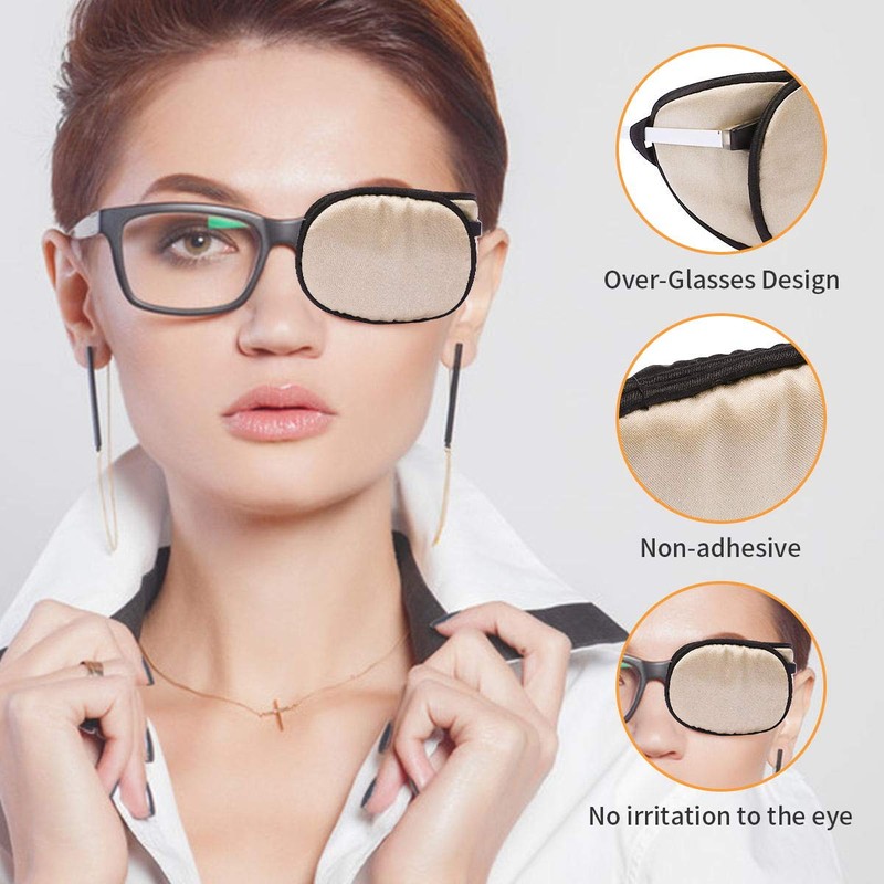 eZAKKA Eye Patches for Adults, Eye Patch for Glasses Silk