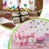 SiliFine 4 Pcs Butterfly Hand Painted Wine Glasses with Long