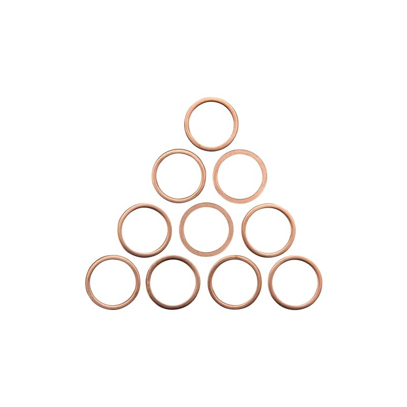 Pack of 10 Sealing Rings 18 x 22 mm Oil