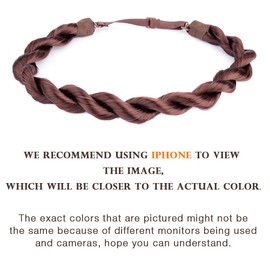 DIGUAN Thin Synthetic Hair Braided Headband Hairpiece Women Girl Beauty Accessory (Burgundy)