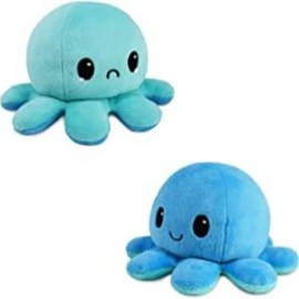 Reversible Plushies - Color: Octopus Plushie (Light blue, blue)
