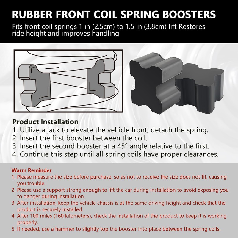4PCS Rubber Coil Spring Spacers,Heavy Duty Front Coil Spring Booster