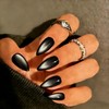 SXVME Uñas postizas Cat Eye color almendra, hechas a mano,