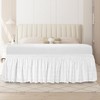 King Bed Skirt, Wrap-Around Elastic Ruffled Eyelet Bed Skirt King