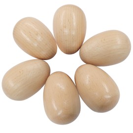 Hordion 6 Pcs Wood Egg Shakers, Maracas Shakers Wooden Hand Percussion Instrument for Musical Education Party Classroom