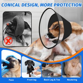 Dog Cone Collar with Soft Liner to Stop Licking, Elizabeth Recovery Collar After Surgery for Large Medium Dogs, Comfortable Pet Head Cone Alternative for Neutering Spay Injury (2XL)