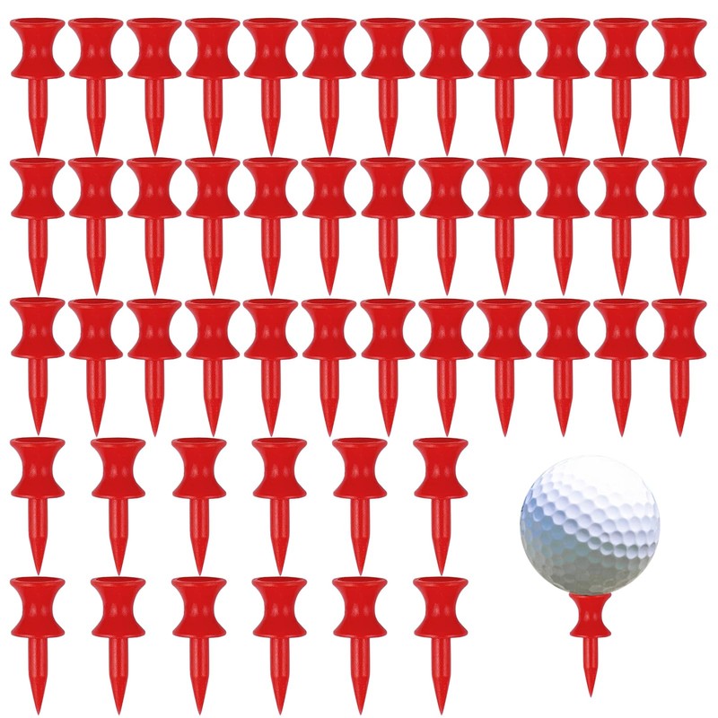 Golf Tees Plastic Driver, 120 Pieces Red Plastic Golf Tees,