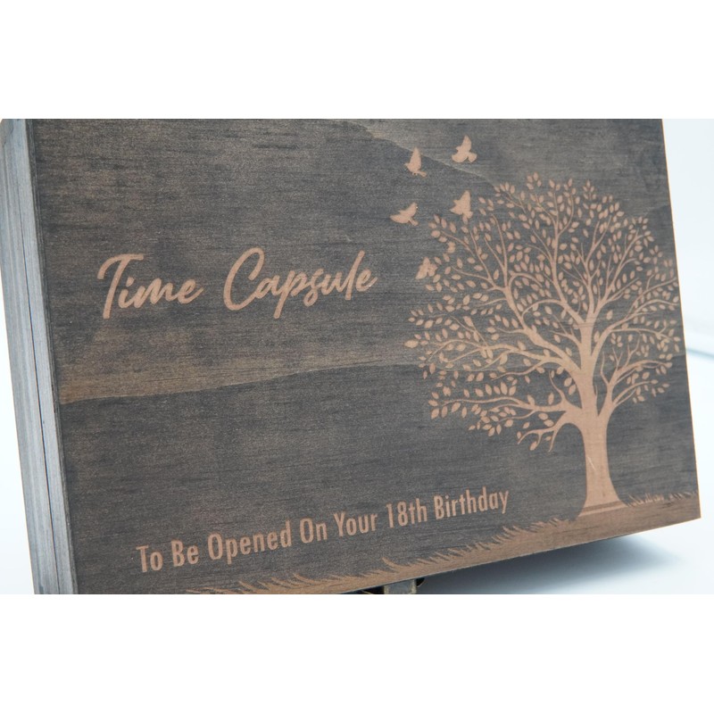 Engraved Time Capsule Memory Box – Wooden Keepsake Box for