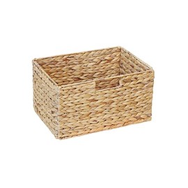 Billy Shelf Basket, 36 x 25 x 20 cm, Made of Water Hyacinth, Natural Folding Basket, Wicker Basket, Shelf Box, Storage Box, Cupboard Basket, Foldable and Very Stable Single