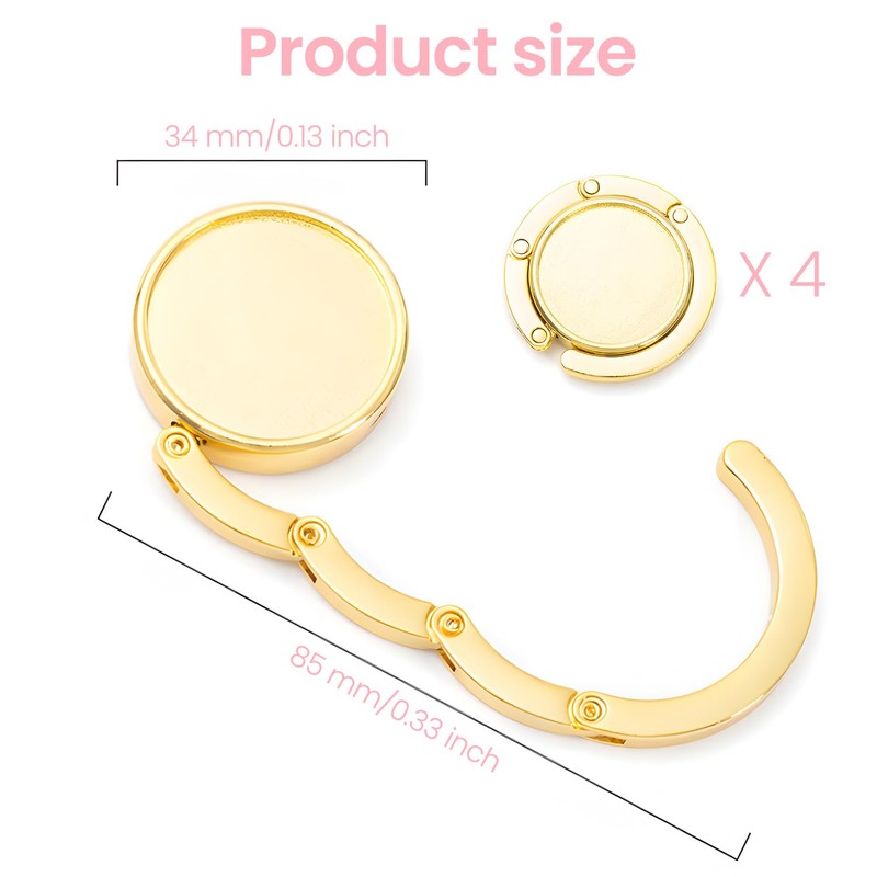 4 Pack Handbag Hooks for Tables – Foldable Bag Hook
