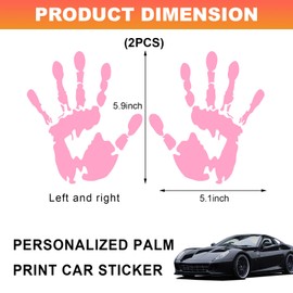 KVAEY 2PCS Car Wave Stickers, The Lazy Waver Sticker Auto Waving Hand Sign Decal, Waterproof Rearview Mirror Hands Wave Sticker Decor for Auto SUV Truck, Exterior Car Accessories (Pink)