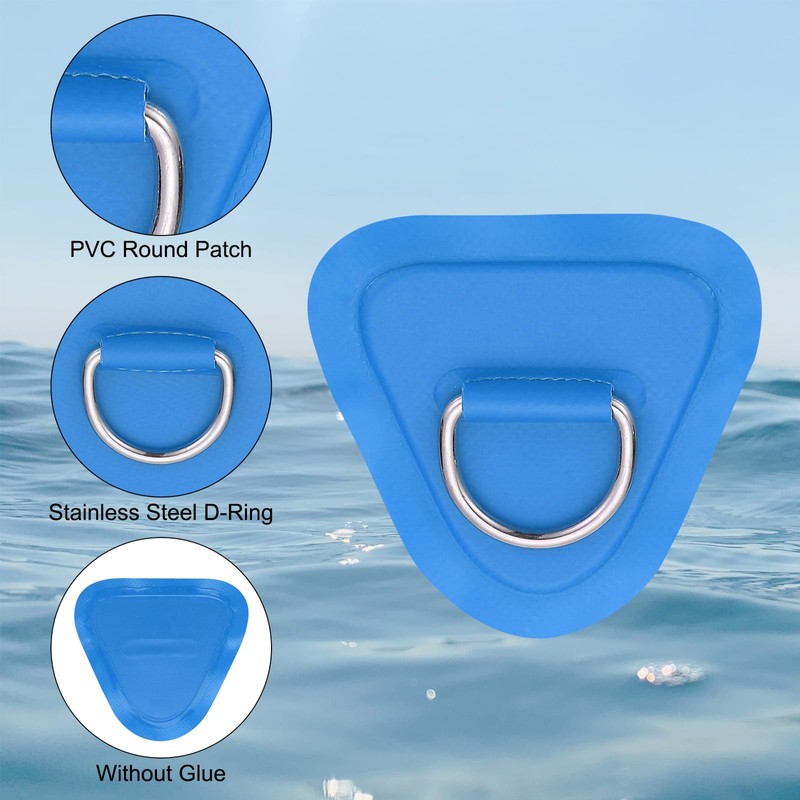 PATIKIL 3.5" Paddle Board D Rings, 6 Pcs Stainless Steel