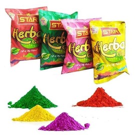 Holi Rang Colors Gulal Colors Pack of 4 (80G Each) Gulal Rang Powder Holi Color Powder Holi Colors Powder Multiolor
