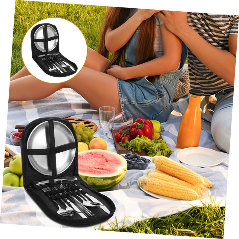 Kisangel 1set Portable Cutlery Set Case Outdoor Utensils for Camping