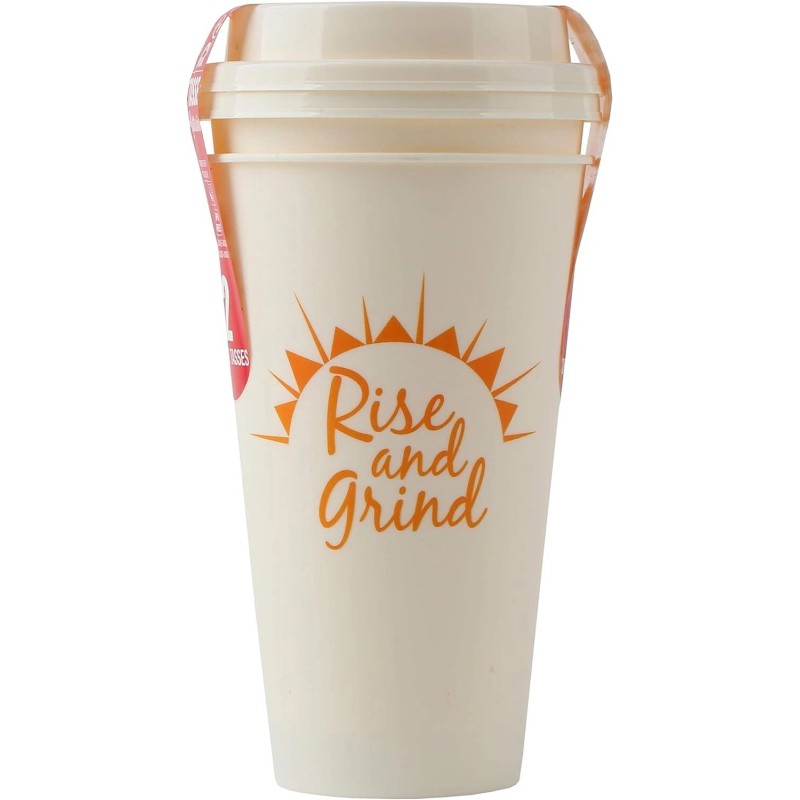 Coffeehouse SET 2 Coffee Cups & Lids, REUSABLE Premium Plastic.