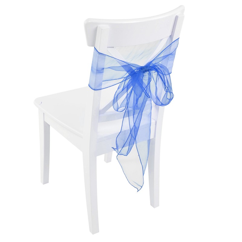 10Pcs Organza Banquet Chair Sash Exquisite Chair Bows Sashes for