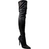Liliana DB54 Women Suede Pointy Toe Thigh High Single Sole