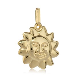 NKlaus Pendant Sun 333 Yellow Gold 8 Carat Polished 15 mm Small Amulet Talisman 2775, Yellow Gold