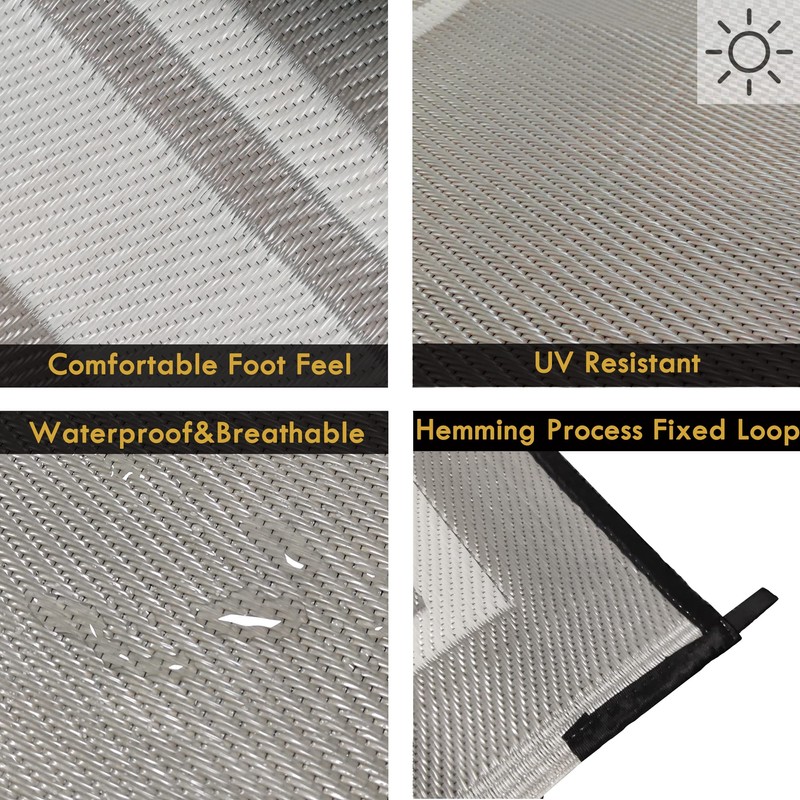 RURALITY Outdoor Rugs 8x10 Waterproof for Patios Clearance,Plastic Straw Mats