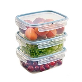 Snips SnipsLock Rectangular Food Storage Container, 1.80 L, Set of 3, 4 Safety Locks, Food Containers 23.5 x 18.5 x 13 cm, Made in Italy