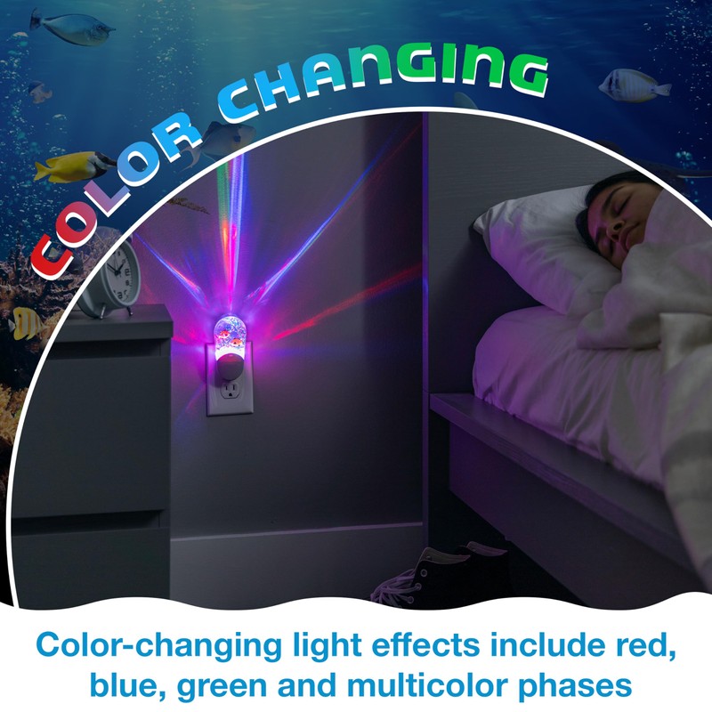 Lights By Night Tropical Aqualites LED Night, Plug-in, Color Changing,