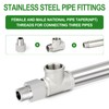 TAISHER 2PCS 304 Stainless Steel Tee Pipe Fittings, 1" NPT