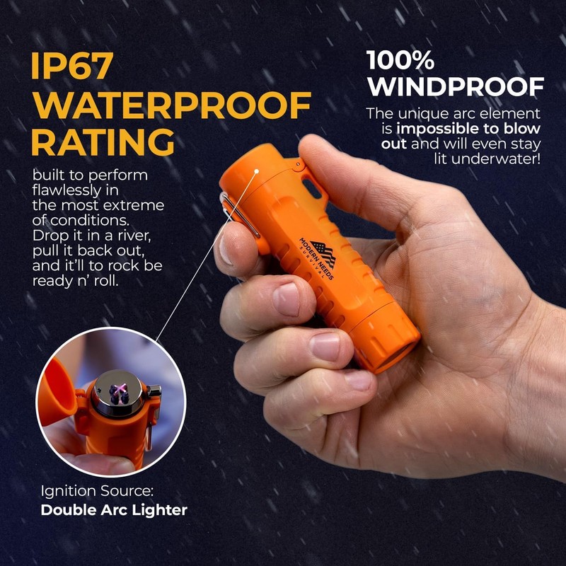 MODERN NEEDS EverGlow Tactical Lighter – USB-Rechargeable Plasma Arc |