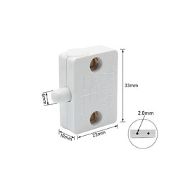 Switian Pack of 6 Door Contact Switches, 250 V Cabinet Switch, Normally Close End Switch for Cupboard, Furniture Door for Breaking the Electric Plug-in Switch, Press White