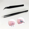 2 PCS Nail Art Tweezers, Straight and Curved Tip Picker