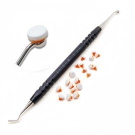 Dental Composite Resin Modeling Instrument Filling Spatula Assortment Kit Tool Sculpt Pads Mixing Handle Foam Pads L/S (1 Set Plastic Handle)