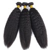 QEUOPE Yaki Straight Bundles Human Hair Color 1B Natural Black