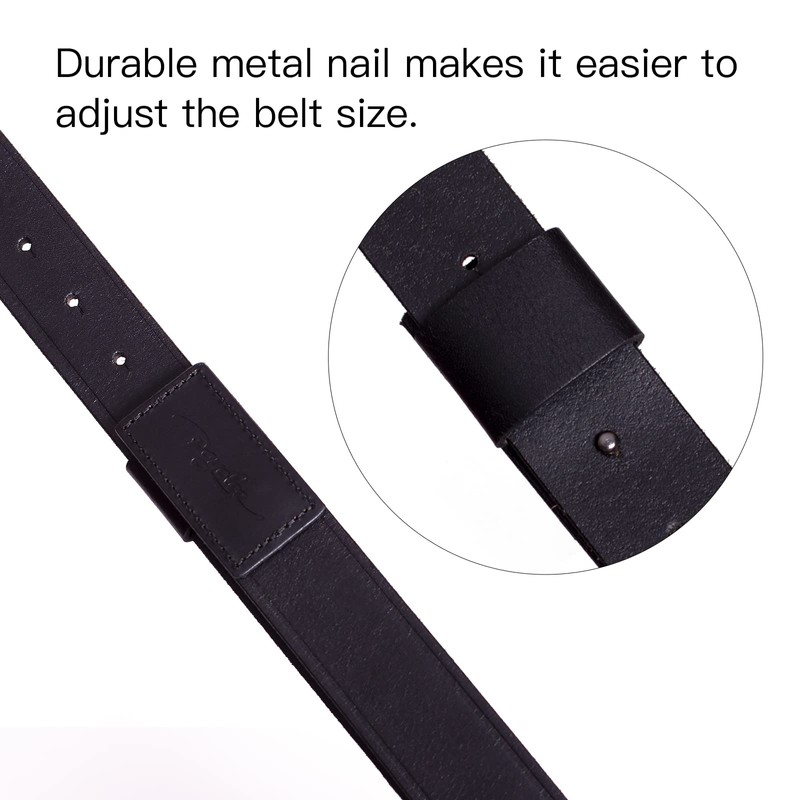 POYOLEE No Buckle Leather Belts Mechanic Belt for Men Adjustable